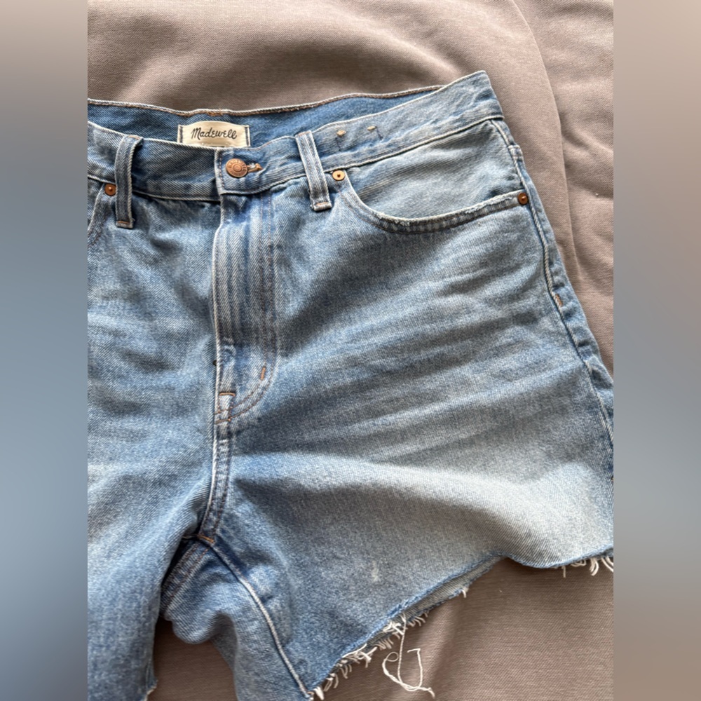 Madewell Blue Jean Shorts with Distressed Finish - Picture 5 of 9